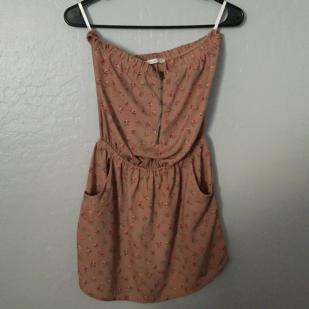 Papaya front zipper Tube Dress